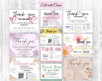 Small Business Thank You Cards: Editable Canva Template (Instant Download)