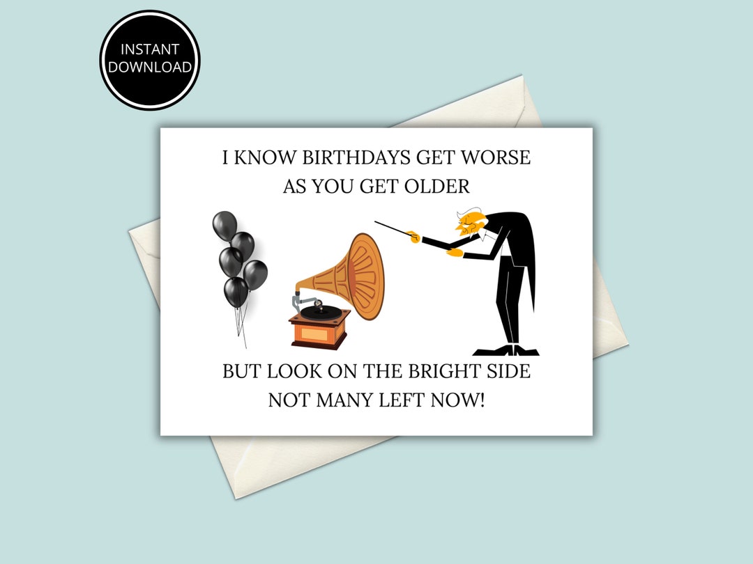 Funny Old Guy Birthday Greeting Card, Funny Birthday Card for Him ...