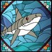 Shark Stained Glass PDF and PNG Template, Beginner Stained Glass Project, Stained Glass Pattern ...