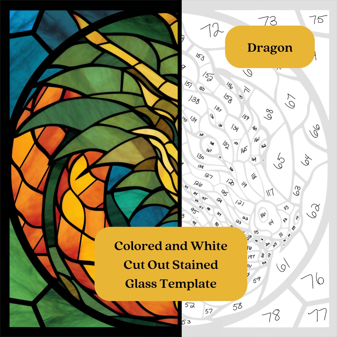 Dragon Stained Glass PDF And PNG Template Intermediate Stain Etsy dragon-stained-glass-pdf-and-png-template-intermediate-stain-etsy