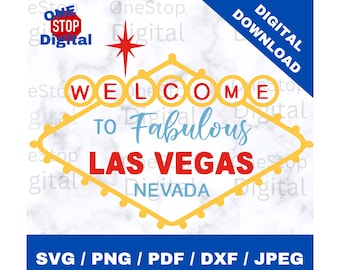 Welcome to Fabulous Las Vegas, PNG Digital Download, Clipart, Cut files for Cricut and Silhouette Studio, SVG, Girls Trip