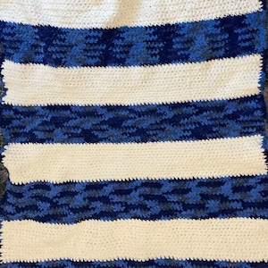 Blue White Striped Blanket