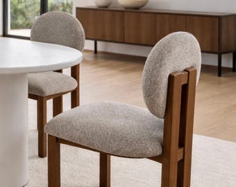 Upholstered Dining Chair – Solid Beech Wood Chair – Handmade Modern Dining Chair