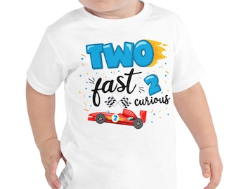 Two Fast Birthday Shirt, 2nd Birthday Shirt, Race Car Birthday Shirt, Two Fast Two Curious Shirt, Two Year Old Birthday Shirt, Boy Birthday