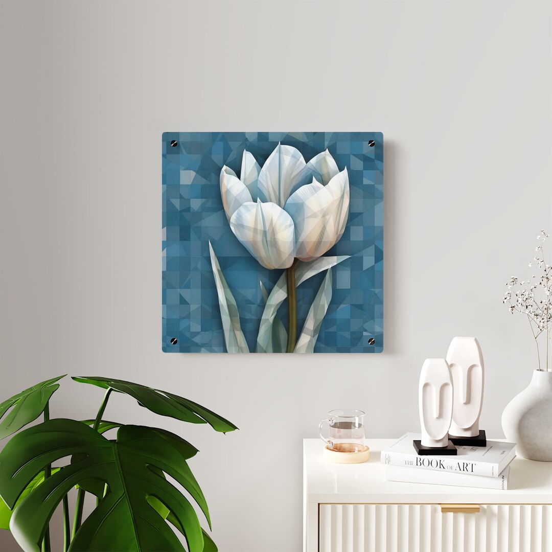 Broken Tulip of Blue Acrylic Wall Art Prints Abstract Etsy