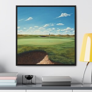 Perfect Putt - Gallery Canvas Wraps, Square Frame | Putting Green | Golf Course