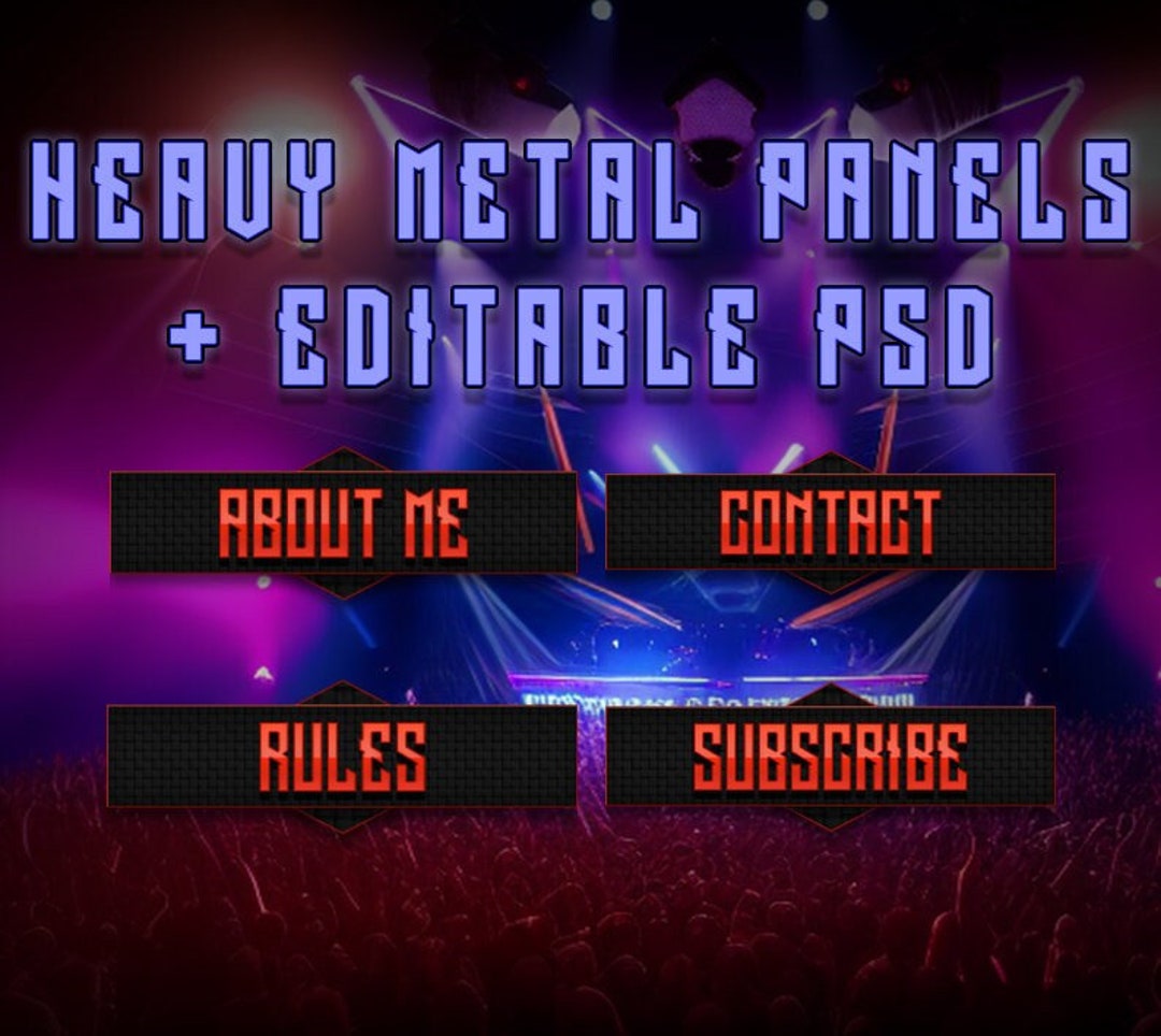 Heavy Metal Panels CUSTOM STREAM PANELS Streamer Twitch Etsy