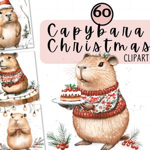Carpincho de Navidad PNG, Amante del Carpincho Png, Sublimación navideña de Carpincho, Camisa de Navidad de Carpincho, Clipart de animales navideños, Carpincho imprimible