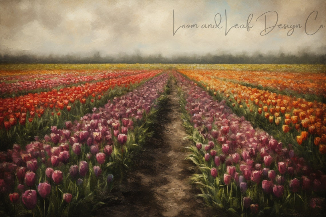 Gallery Wall Set of 6 Dutch Tulip Field Oil Painting Prints, 938 DPI - Etsy
