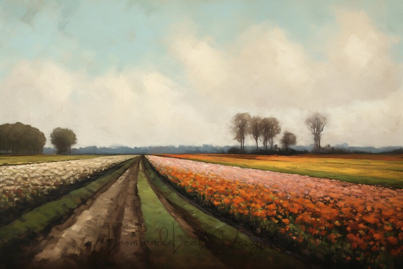 Gallery Wall Set of 6 Dutch Tulip Field Oil Painting Prints, 938 DPI - Etsy