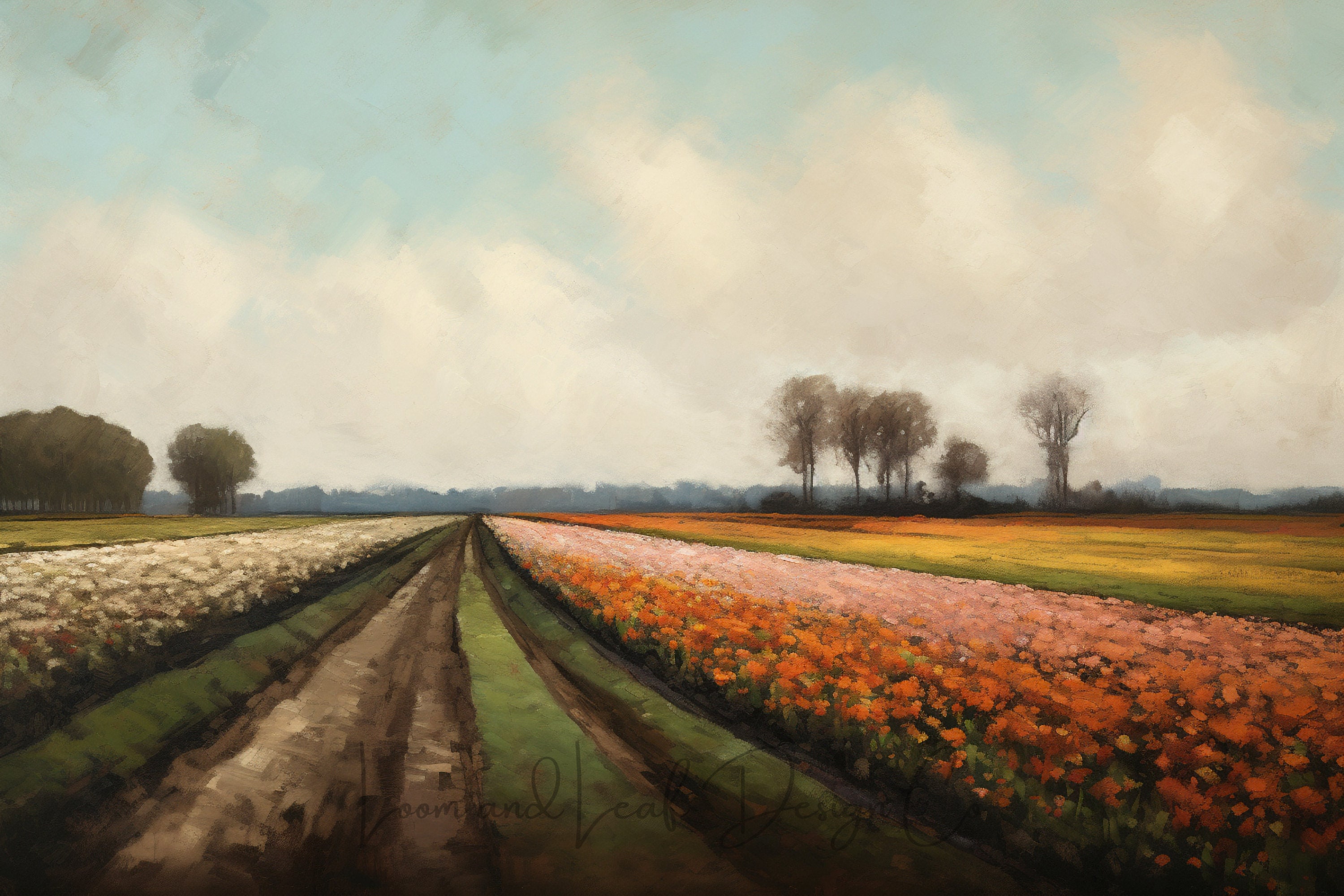 Gallery Wall Set of 6 Dutch Tulip Field Oil Painting Prints, 938 DPI - Etsy