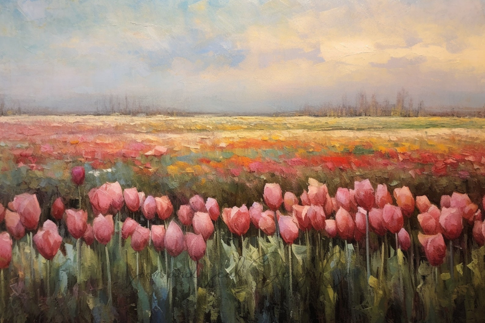 Gallery Wall Set of 6 Dutch Tulip Field Oil Painting Prints, 938 DPI - Etsy
