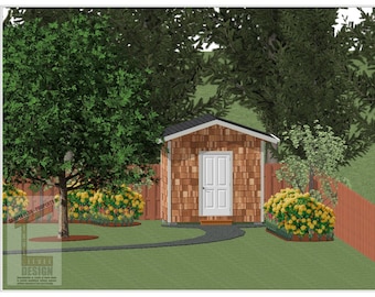 Cobertizo de jardín de 8x10' - Piso con estructura de madera