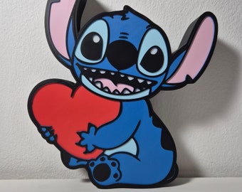 Lampe Stitch - Lilo & Stitch Heart Night Light Disney LED Décoration Lampe de table lumineuse décorative