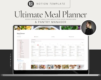 Notion Meal Planner | Notion Template | Meal Prep Planner | Digital Meal Planner | Weekly Meal Planner | Recipe Book | Food Journal
