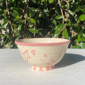 Handmade Ceramic Pink Stars Bowl