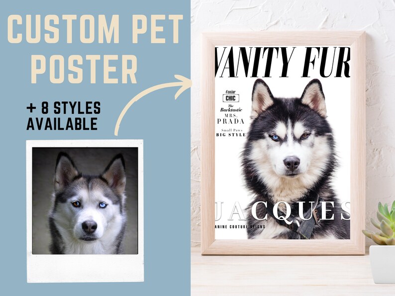 Custom Pet Portrait, Custom Pet Magazine, Dog Portrait, Custom Dog Gift, Custom Dog Art, Custom Dog Magazine Cover image 6