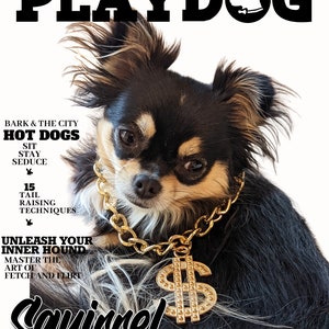 Custom Pet Portrait, Custom Pet Magazine, Dog Portrait, Custom Dog Gift, Custom Dog Art, Custom Dog Magazine Cover Playdog