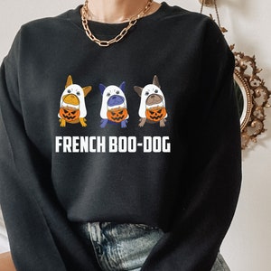 Funny Halloween Dog Sweatshirt, French Boo Dog Sweatshirt, Dog Halloween,Halloween outfit, Halloween Outfit for Dog Moms, French Bulldog