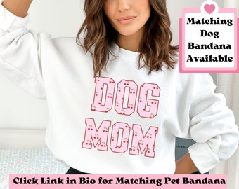 Charming Cherries Dog Mom Sweatshirt, Cute Summer Dog Mom University Sweatshirt, Dog Crewneck Sweatshirt, Matching Dog and Owner Outfit