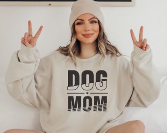 Retro Dog Mom Crewneck Sweatshirt, Minimalist Dog Mom Sweater, Dog Mom Gift, Gift for Dog Lovers, Fur Baby Mom Gift Dog Mom