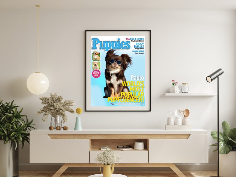 Custom Pet Portrait, Custom Pet Magazine, Dog Portrait, Custom Dog Gift, Custom Dog Art, Custom Dog Magazine Cover image 9