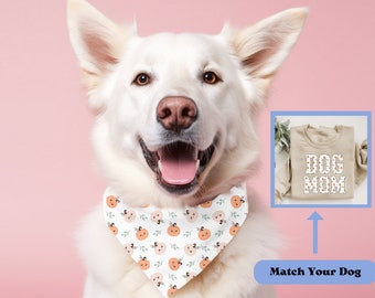 Happy Pumpkins Dog Bandana, Fall Dog Bandana, Halloween Dog Bandana, Dog Halloween Costume, Gift for Dog, Dog Mom Gift, Halloween Dog