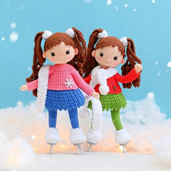 Figure Skater Girl - Amigurumi Doll Crochet Pattern PDF English