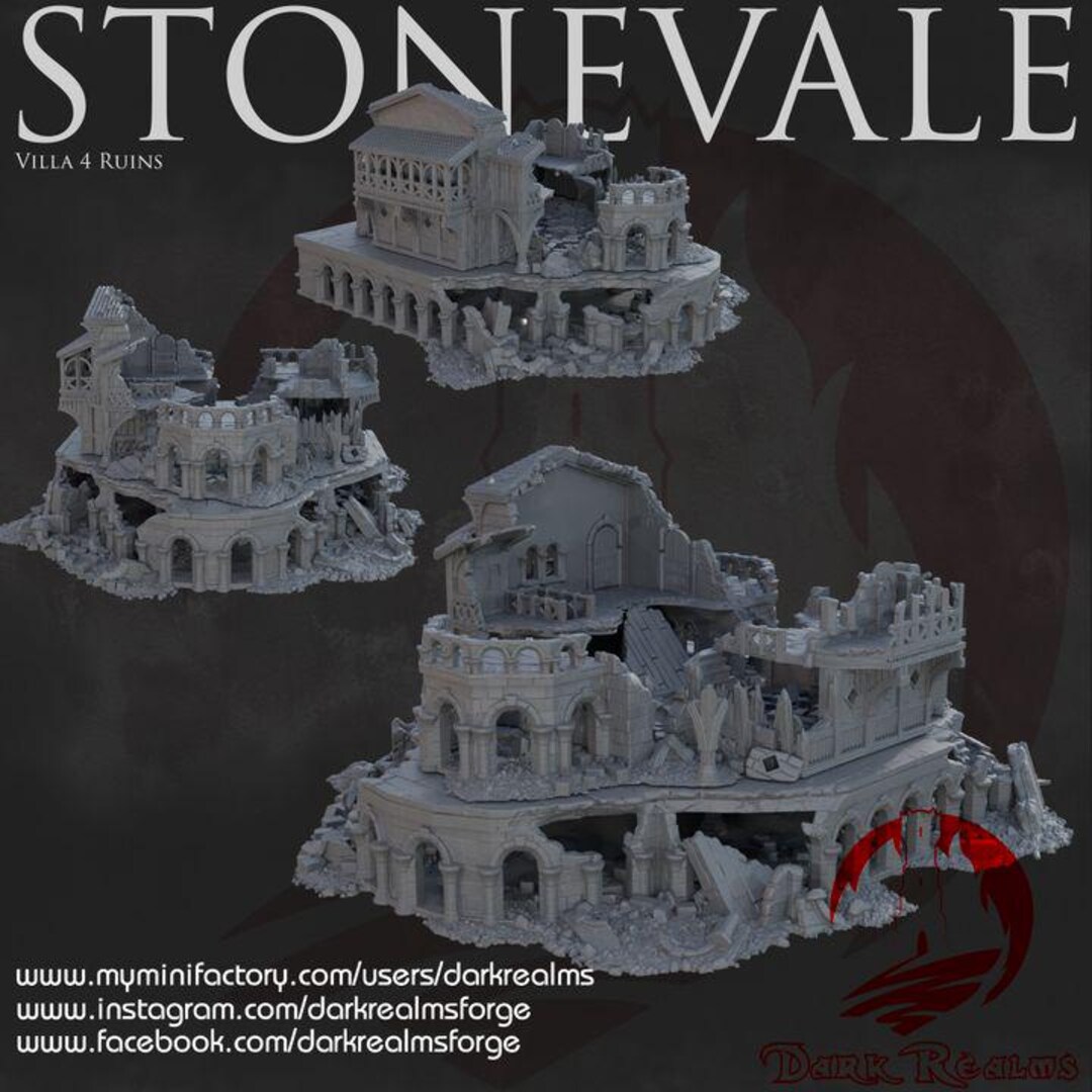 Runestone Vale Dark Realms - Stone Vale - Villa Ruins 4A V3 Fantasy Tabletop Middle ...