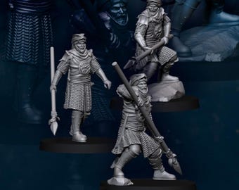 Set di miniature Cavaliere Serpente | Guerrieri Fantasy dell'Esercito dei Serpenti | Figurini da tavolo in resina 28 mm | Set di Lancieri