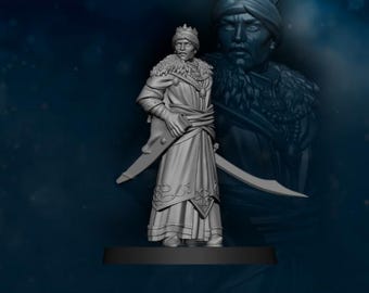 Miniatura del Re dei Serpenti | Figura fantasy dell'esercito di serpenti | Re dei Serpenti in resina per giochi da tavolo 28 mm | Leader fantasy