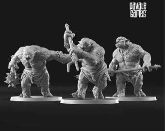 Varianti dei Troll delle Caverne (Set di 3) | Goblin delle Caverne | Ring of Legends | Miniature Troll Fantasy | 28mm MESBG RPG Fantasy
