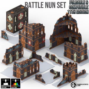 Foldable Terrain W40K 11th Edition Battle Nun Set | Sci-Fi Tabletop Terrain