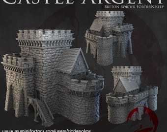 Dark Realms - Castle Argent Border Keep - Fantasy - Medieval - Tabletop Terrain - 28 mm