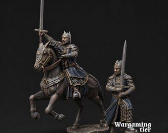 Aldur, Principe degli Uomini (a piedi e a cavallo) | Alti Umani | Anello delle Leggende | Miniature Fantasy 28mm MESBG