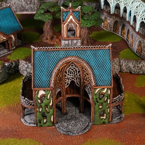 Kingdom of Noldareth Hall of the Lords Conquest Creations MESBG 28/32 MM Tabletop Terrain Lord of the Rings Elven Terrain