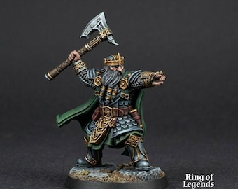 Urdin Re di Kalak – Re dei Nani | Miniatura da tavolo 28 mm | Re dei Nani | Ring of Legends | Figura in resina | Compatibile con MESBG