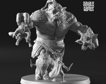 Troll delle caverne che combattono gli halfling | Goblin delle caverne | Ring of Legends 28mm Fantasy MESBG RPG Tabletop
