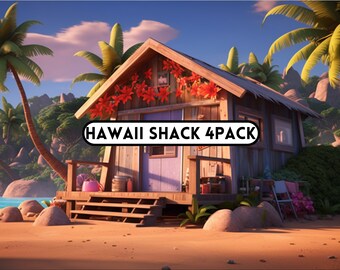 Hawaii Digitaler Hintergrund, Digitaler Hintergrund, Shack Hintergrund, Strand Hintergrund für Fotografen, Portrait Hintergrund, Photoshop Hintergründe