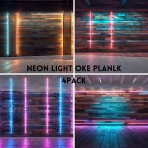 Neon Oke Plank Digital Backdrop, Oke Stage, Phototoshoot Stage