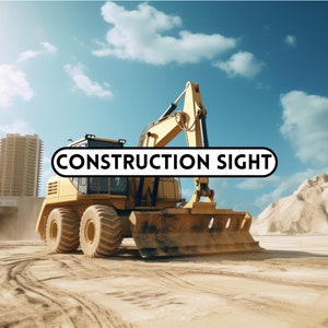 Construction Sight Digital Backdrop, Digital Background, Construction Background for Photographers, Photoshop Backgrounds, backdrop overlays