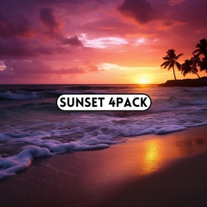 Sunset Beach Digital Backdrop, Digital Background, Beach Sunset Background for Photographers, Photoshop Backgrounds, Beach overlays