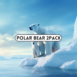 Polar Bears Digital Backdrop For Kids, Digital Background, Polar Bear Background for Photographers, Photoshop Backgrounds, backdrop overlays