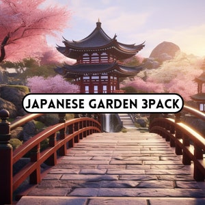 Japanese Garden Digital Backdrop, Digital Background, Japanese Garden Background for Photographers, Photoshop Backgrounds, backdrop overlays
