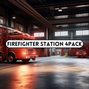 Firefighter Digital Backdrop, Digital Background, Firefighter Background for Photographers, Photoshop Backgrounds, Firefighter overlays