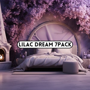 Lilac Dream Digital Backdrop, Digital Background, Pink Room Background for Photographers, Photoshop Backgrounds, backdrop overlays