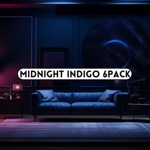 Midnight Indigo Room Digital Backdrop, Digital Background, Blue Room Background for Photographers, Photoshop Backgrounds, backdrop overlays