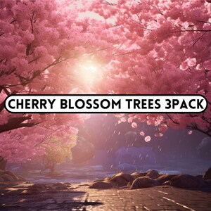Cherry Blossom Trees Digital Backdrop, Digital Background, Pink Tree Background for Photographers, Photoshop Backgrounds, backdrop overlays