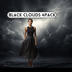 Black Clouds Digital Backdrop, Digital Background, Dark Clouds Background for Photographers, Photoshop Backgrounds, backdrop overlays