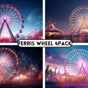 Ferris Wheel Digital Backdrop, Digital Background,  Ferris Wheel Background for Photographers, Photoshop Backgrounds, backdrop overlays